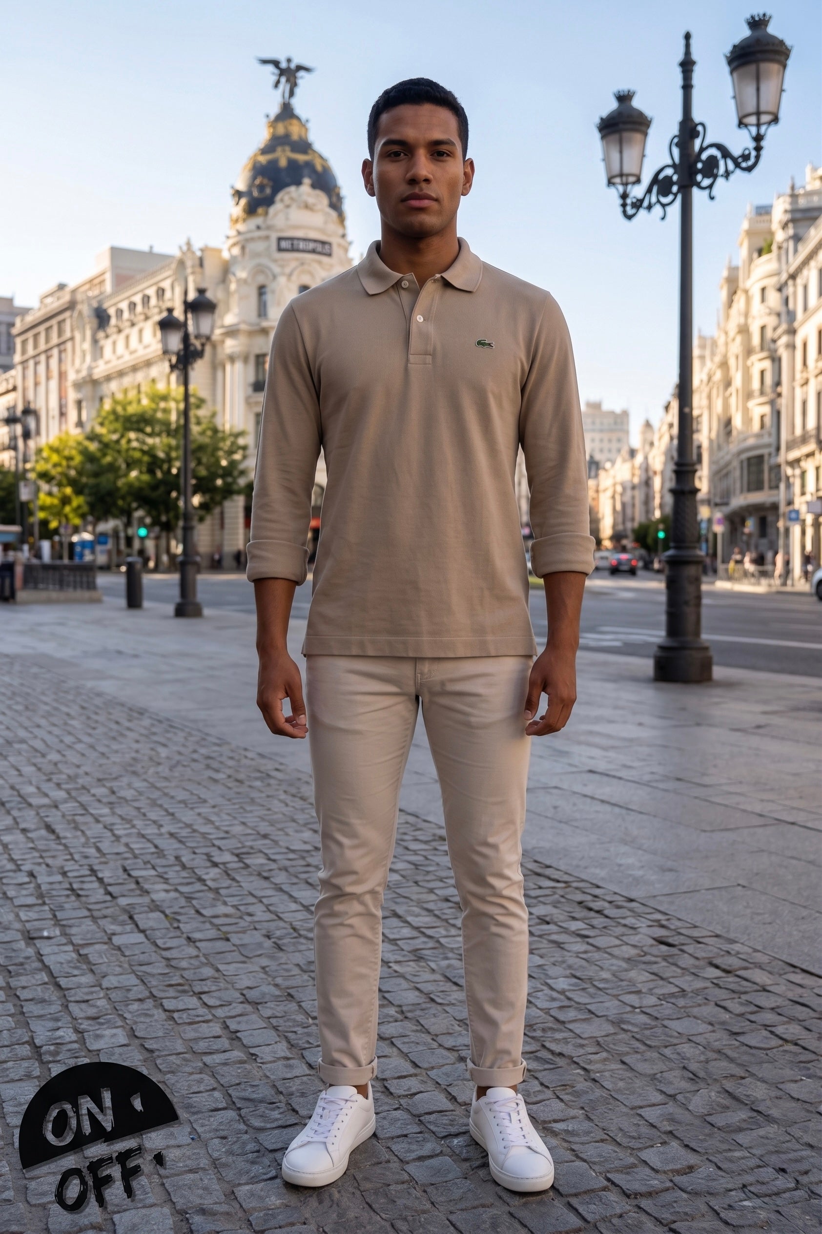 Inspiración editorial de Lacoste Polo XXL